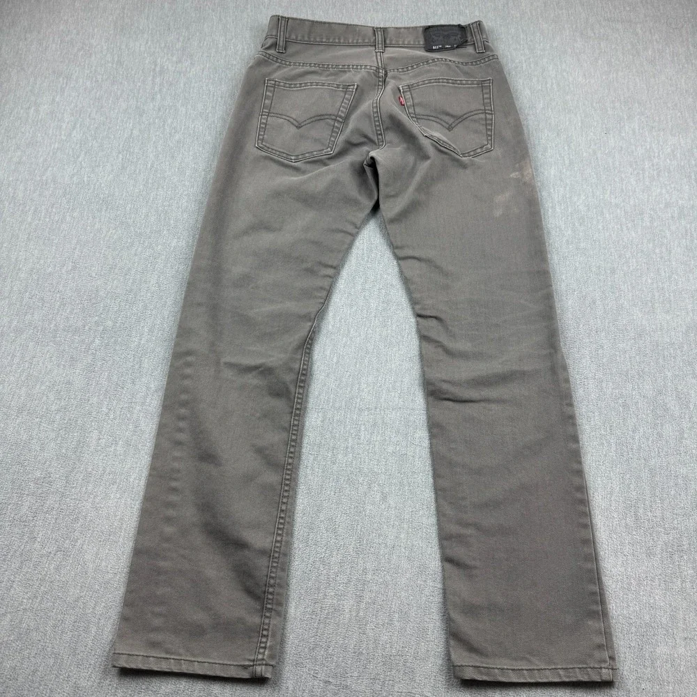 Levis 511 Pants‎ Youth Boys 18 Reg 29X29 Gray Stretch Slim Straight Leg Denim